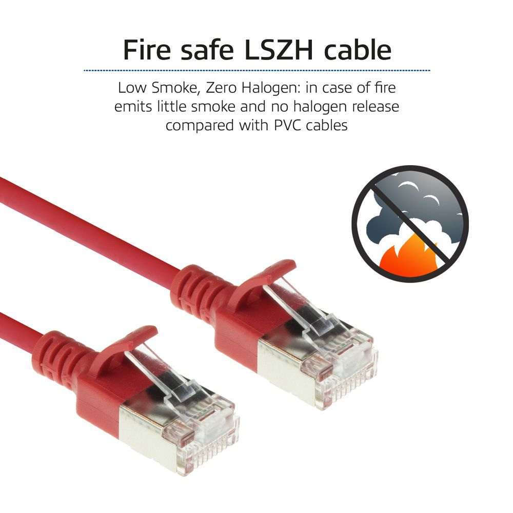 FIXED CAT6A U-FTP Patch Cable 0,25m Red