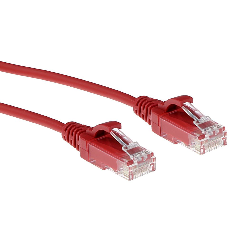 FIXED CAT6A U-UTP Patch Cable 0,5m Red