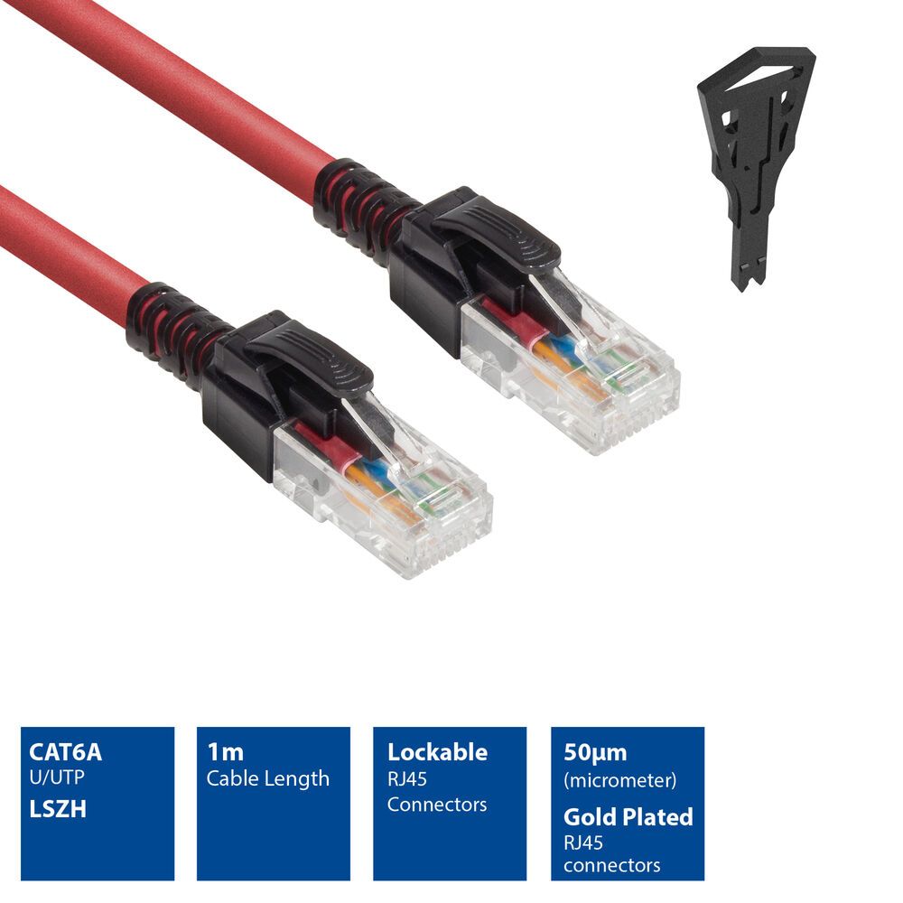 ACT CAT6A U-UTP Patch Cable 1m Red