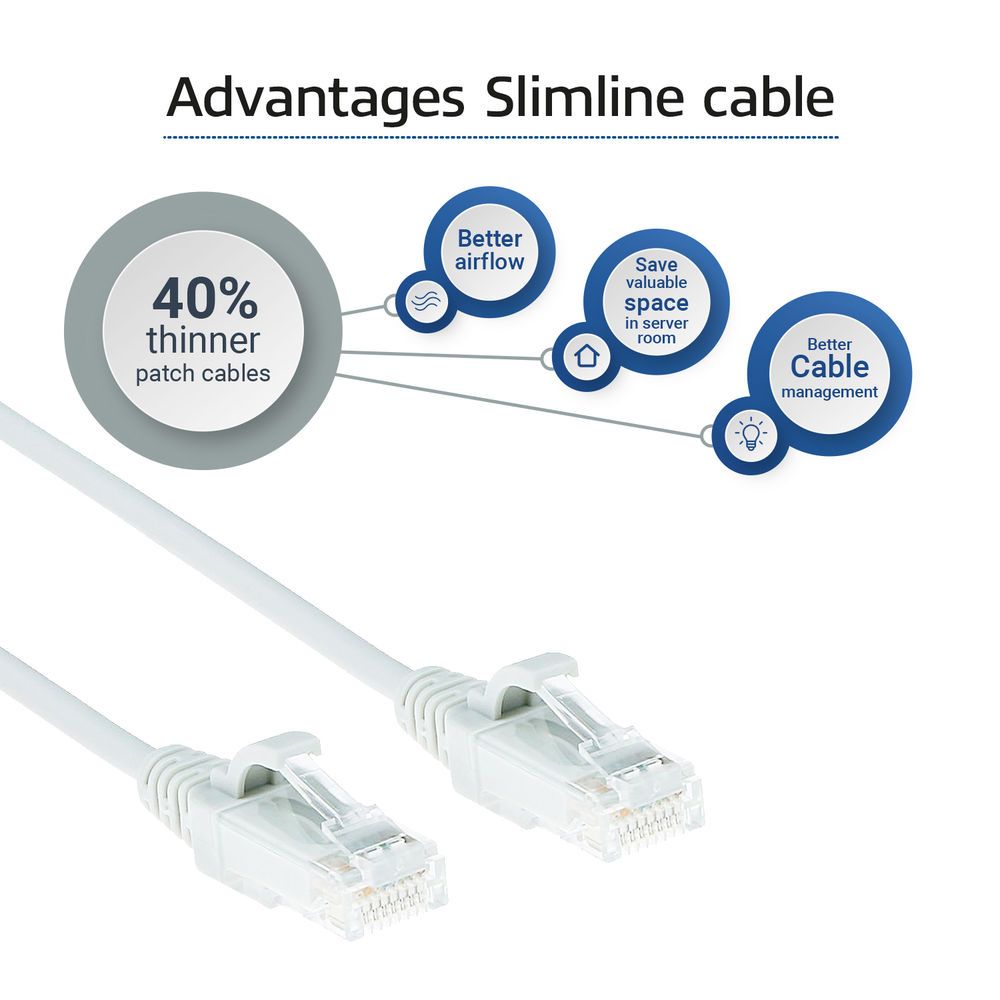 ACT CAT6A U-UTP Patch Cable 1m White