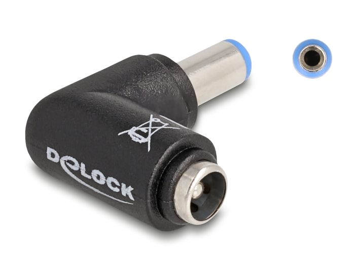 DeLock DC Adapter 5.5 x 2.1 mm male to 5.5 x 2.1 female 90° angled