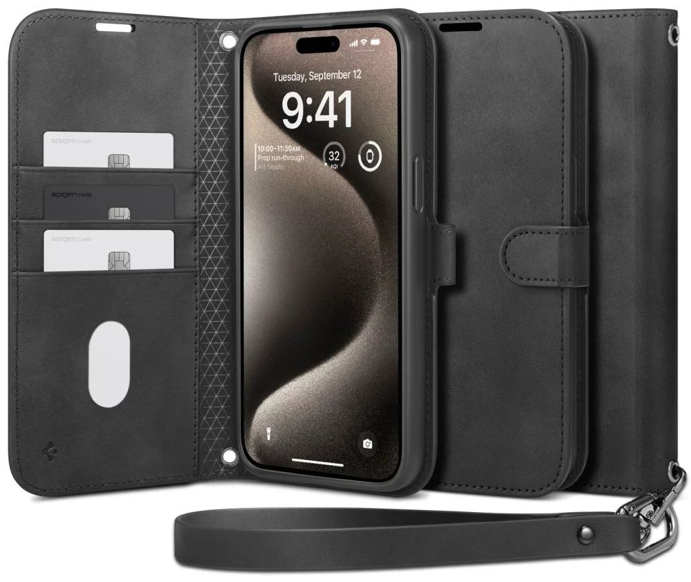 Spigen Wallet S Pro for iPhone 15 Pro Max Black