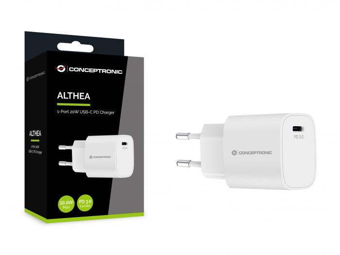 Conceptronic  ALTHEA14W 1-Port 20W USB-C Charger White