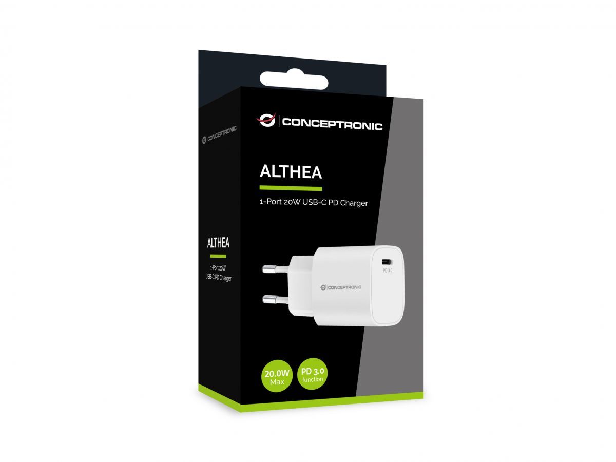 Conceptronic  ALTHEA14W 1-Port 20W USB-C Charger White