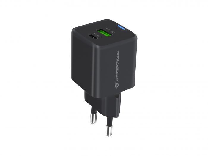 Conceptronic  2-Port 33W USB Charger Black