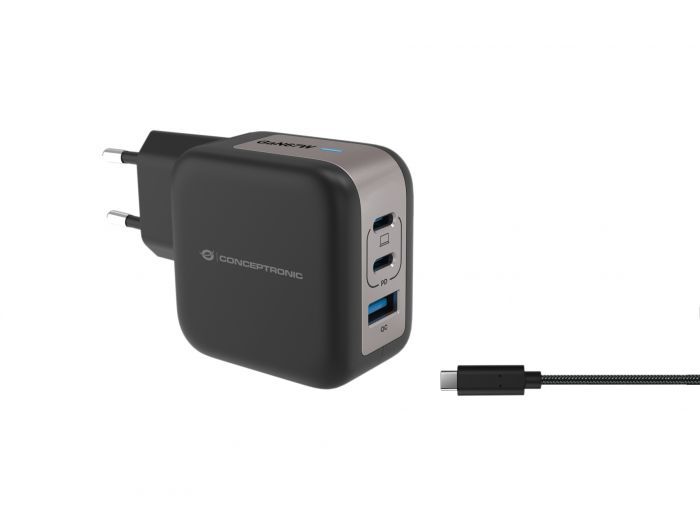 Conceptronic  3-Port 67W USB Charger Black