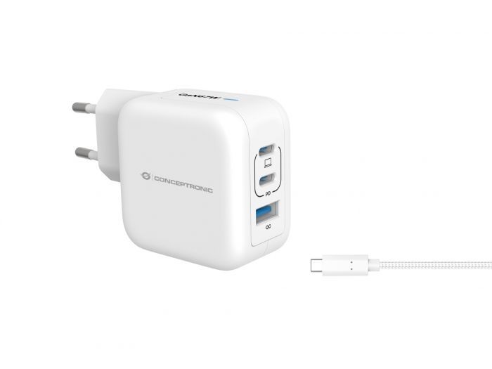 Conceptronic  3-Port 67W USB Charger White