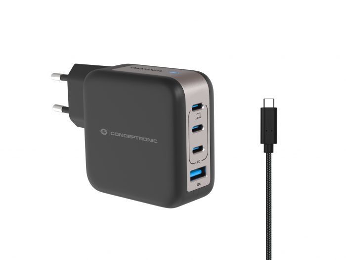 Conceptronic  4-Port 100W USB Charger Black