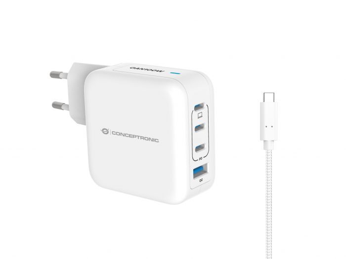 Conceptronic  4-Port 100W USB Charger White