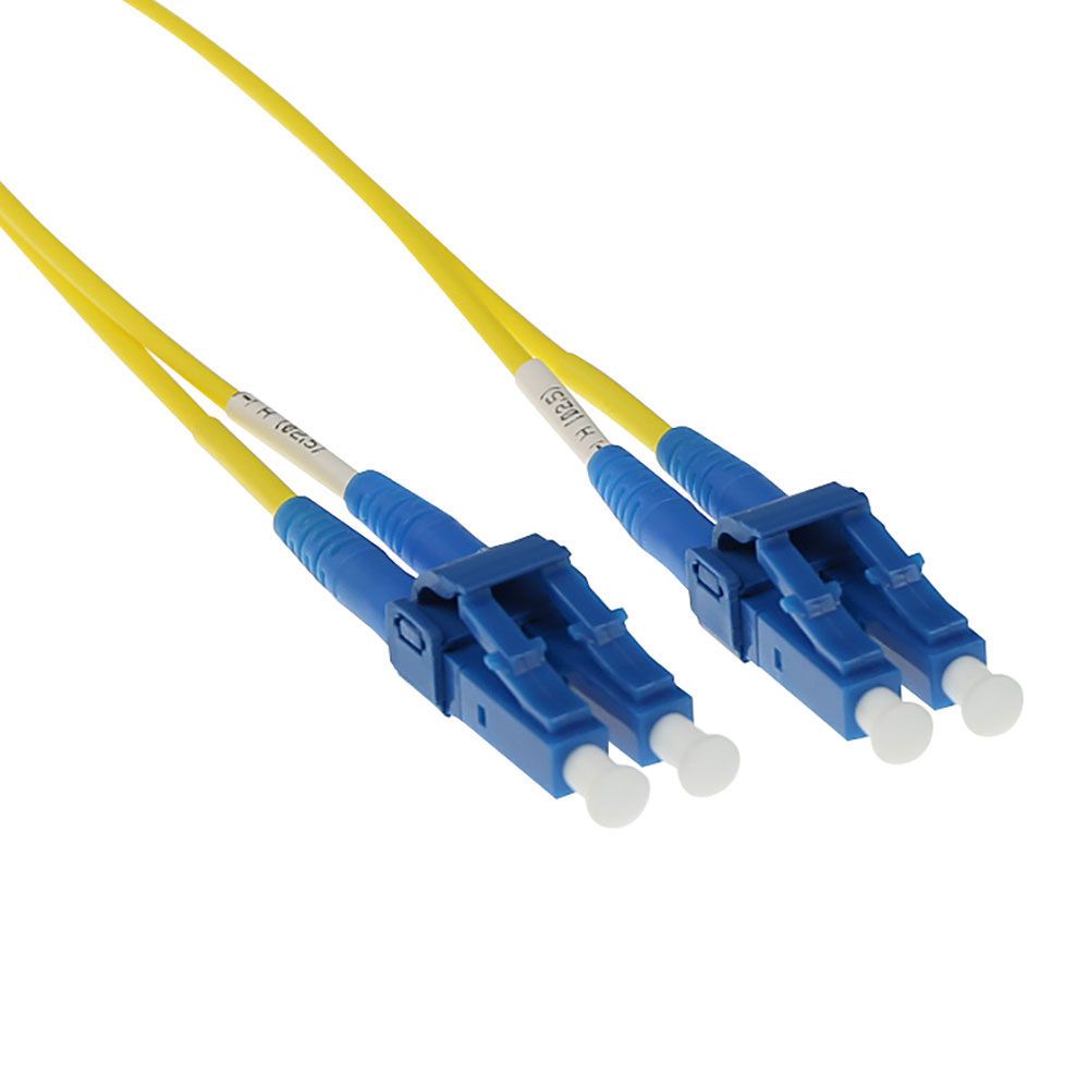 ACT LSZH Singlemode 9/125 OS2 short boot fiber duplex with LC connectors 25m Yellow