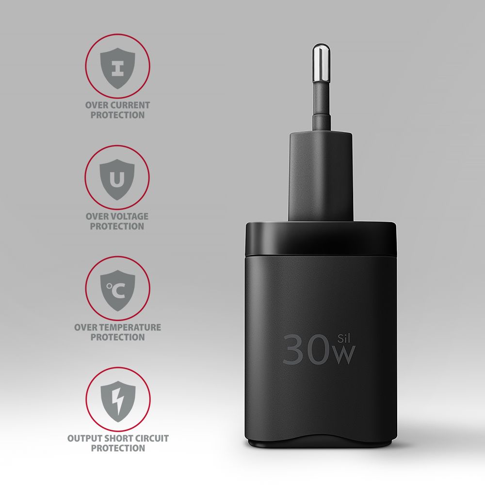 AXAGON ACU-PD30 PD3.0 & QC4+ Wall Charger 30W Black