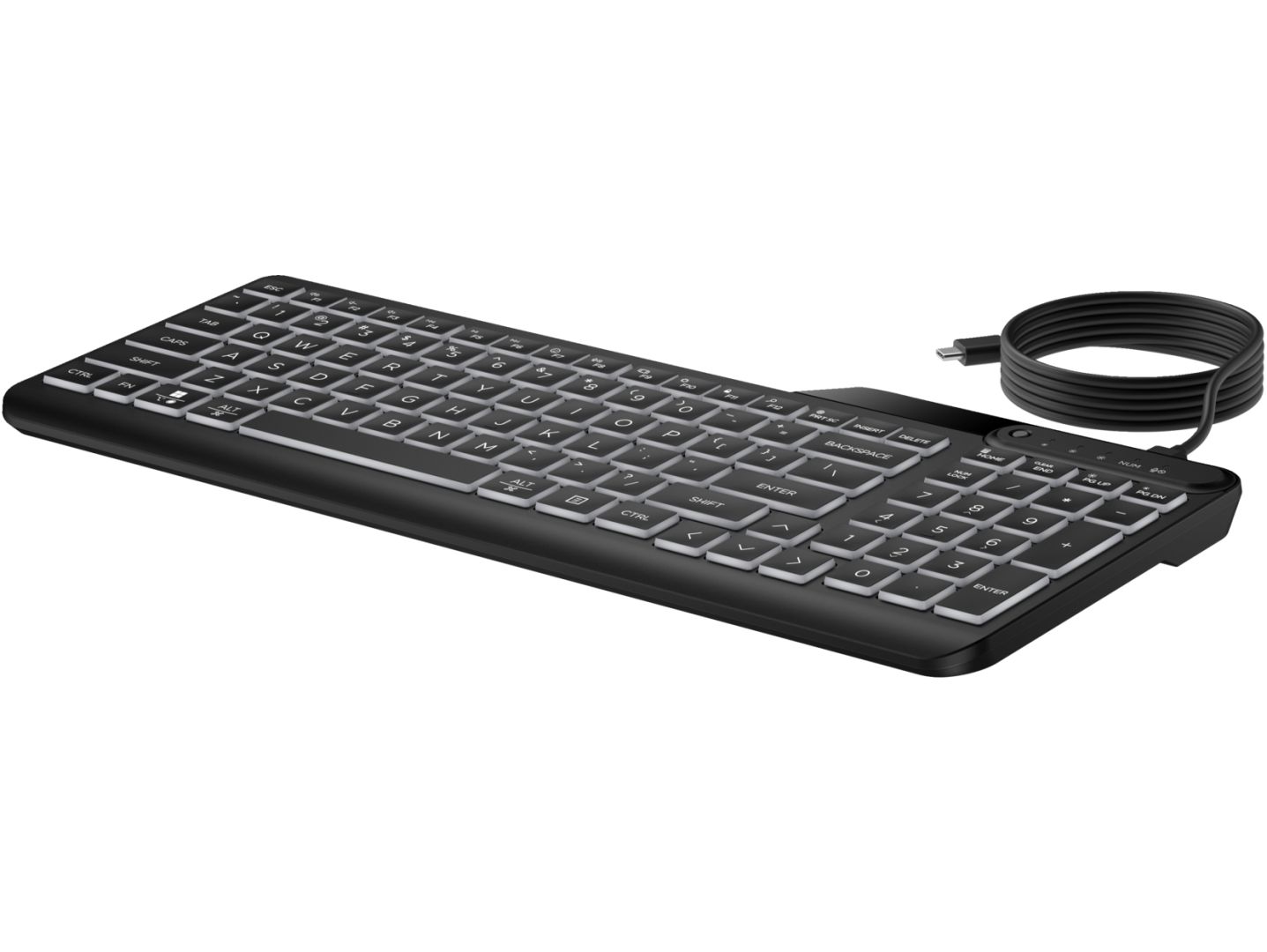 HP 405 Multi-Device Backlit Wired Keyboard Black