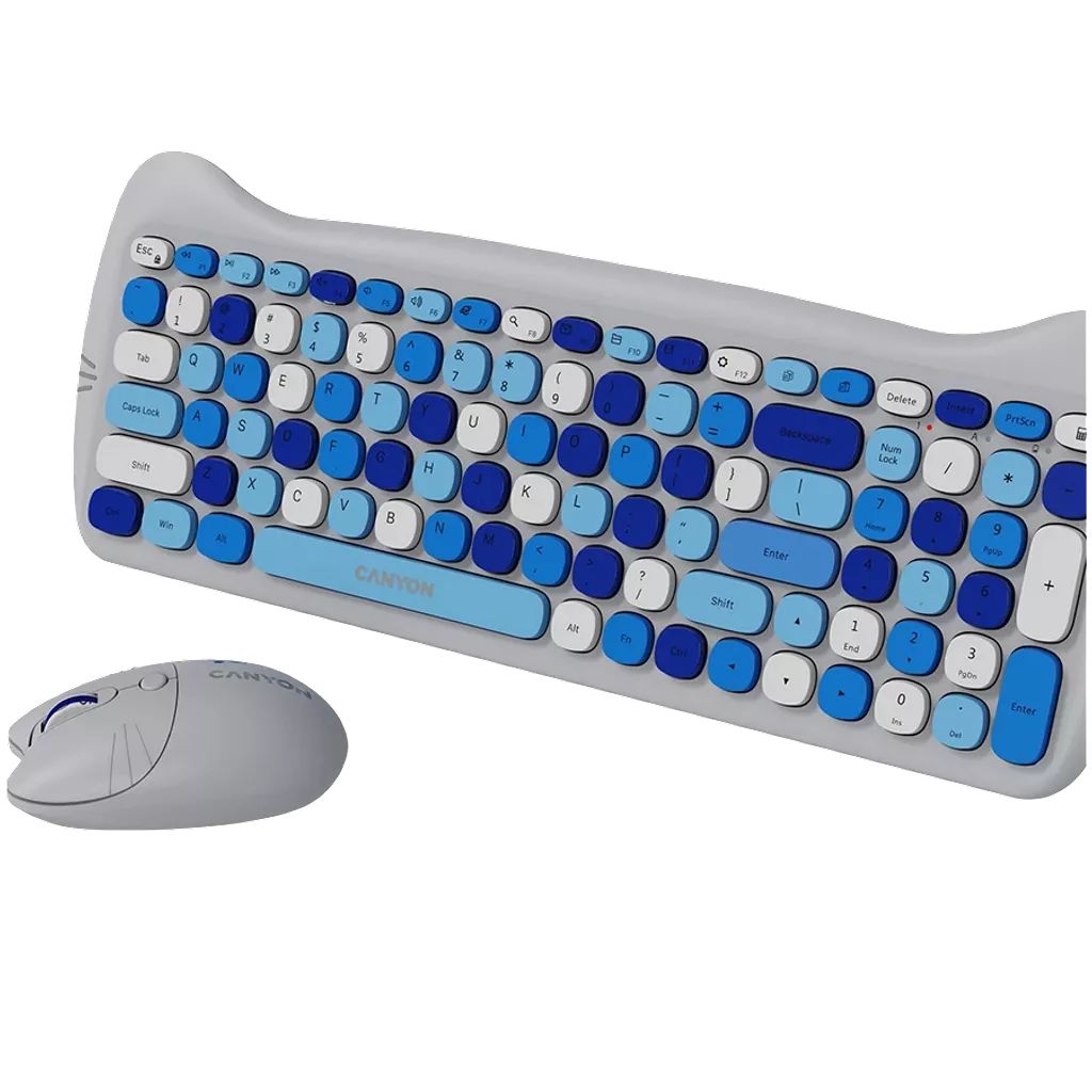 Canyon CNS-HSETW6BL-HU Wireless Keyboard Combo Kitty Edition Blue HU