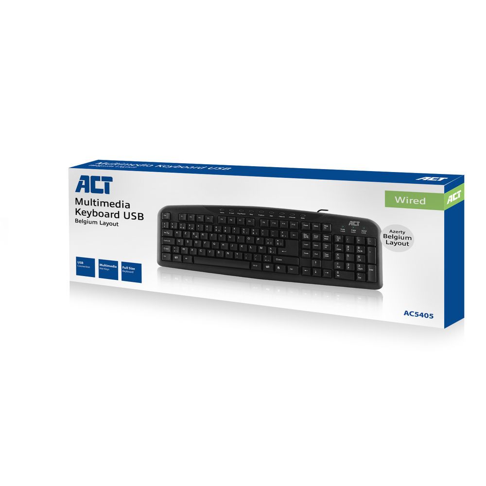 ACT AC5405 USB Keyboard Black BE