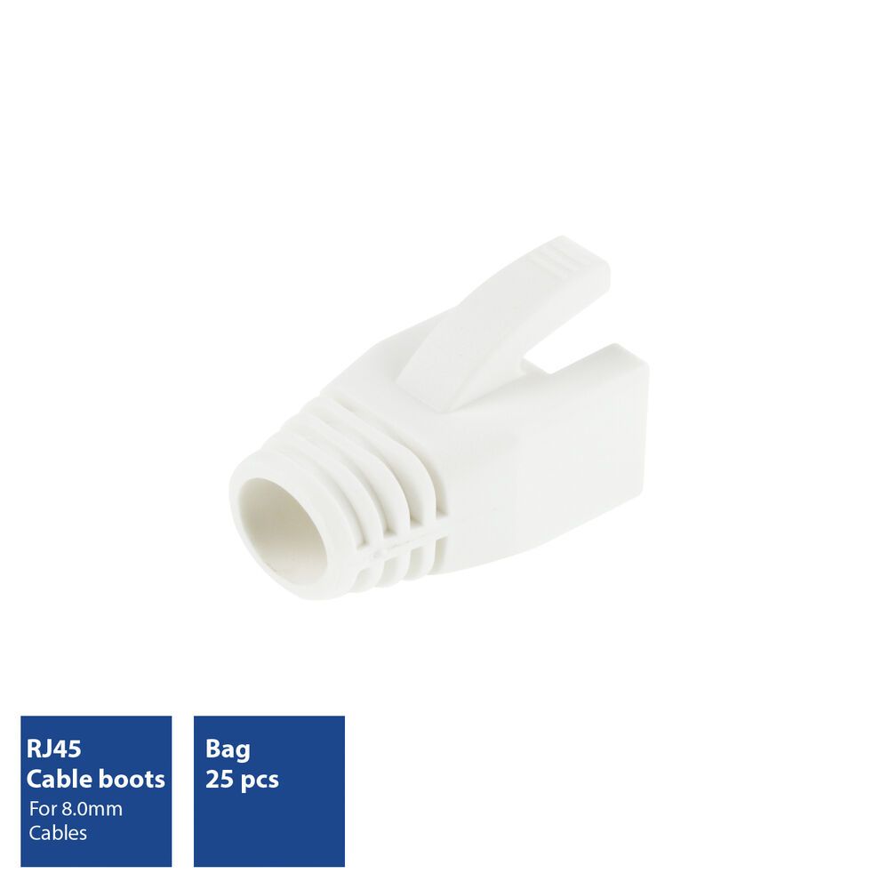 ACT RJ45 boot for 8.0 mm cable White