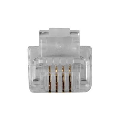 ACT RJ11 (6P/4C) modulaire connector for round cable with solid conductors