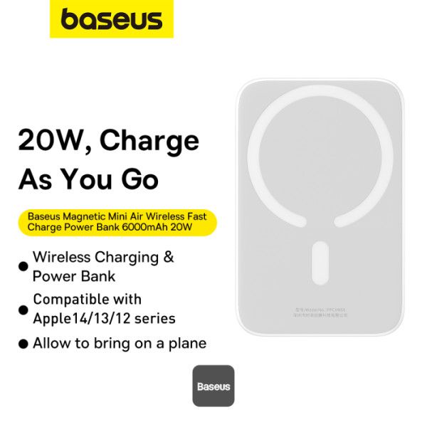 Baseus Magnetic Mini 6000mAh Powerbank White