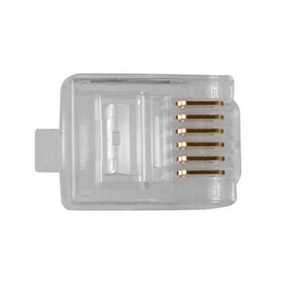 ACT RJ12 (6P/6C) modulaire connector for round cable with stranded conductors