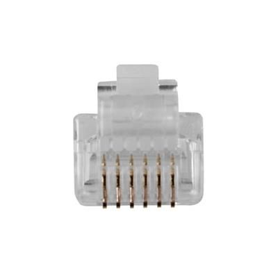 ACT RJ12 (6P/6C) modulaire connector for round cable with stranded conductors