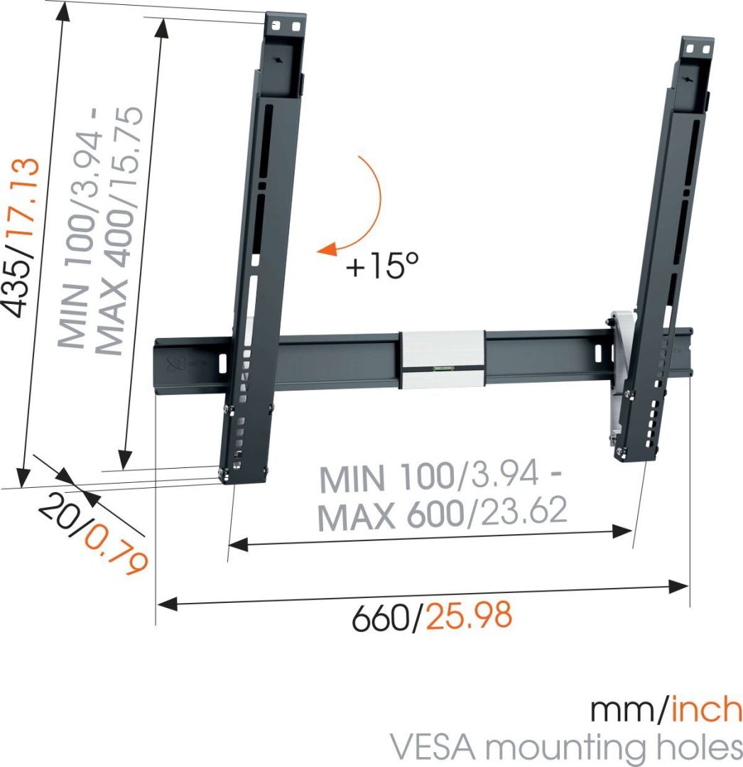 Vogel's 515 ExtraThin Tilting TV Wall Mount Black