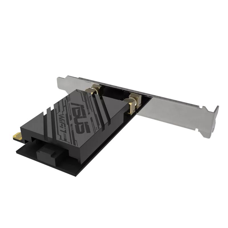 Asus PCE-BE92BT WiFi 7 PCI-E Adapter with 2 external antennas and magnetized base