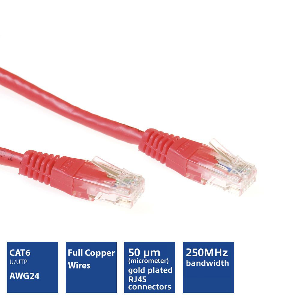 ACT CAT6 U-UTP Patch Cable 20m Red