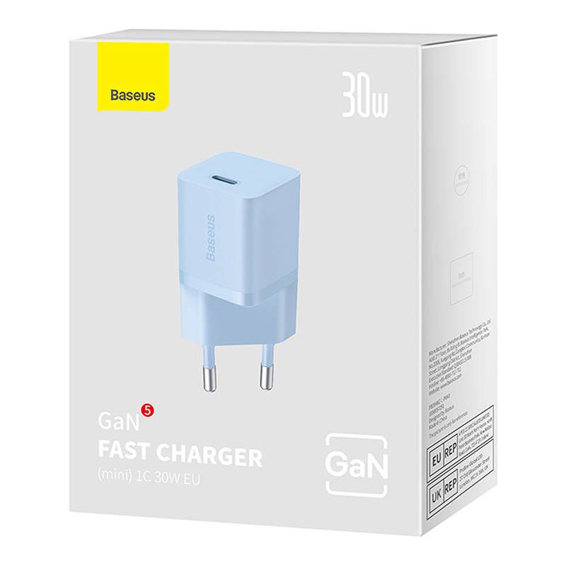 Baseus GaN5 Mini USB-C Charger Blue