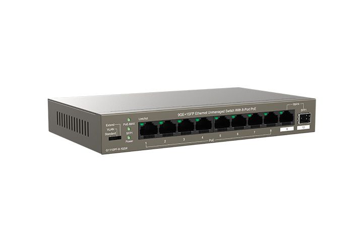 IP-COM G1110PF-8-102W 9GE+1SFP Ethernet Unmanaged Switch With 8-Port PoE