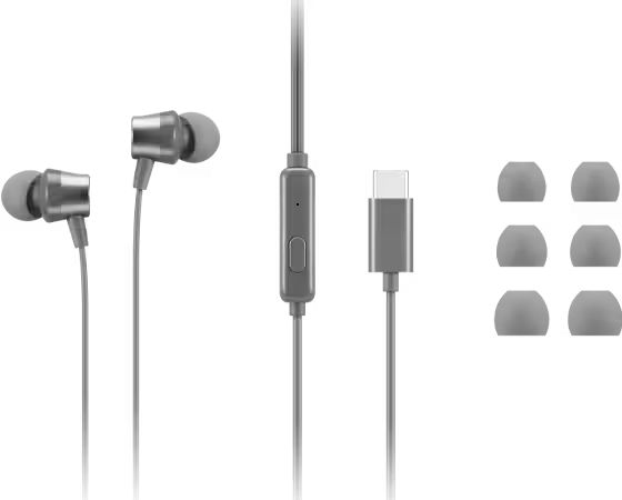 Lenovo 300 USB-C Wired In-Ear Headphone Grey