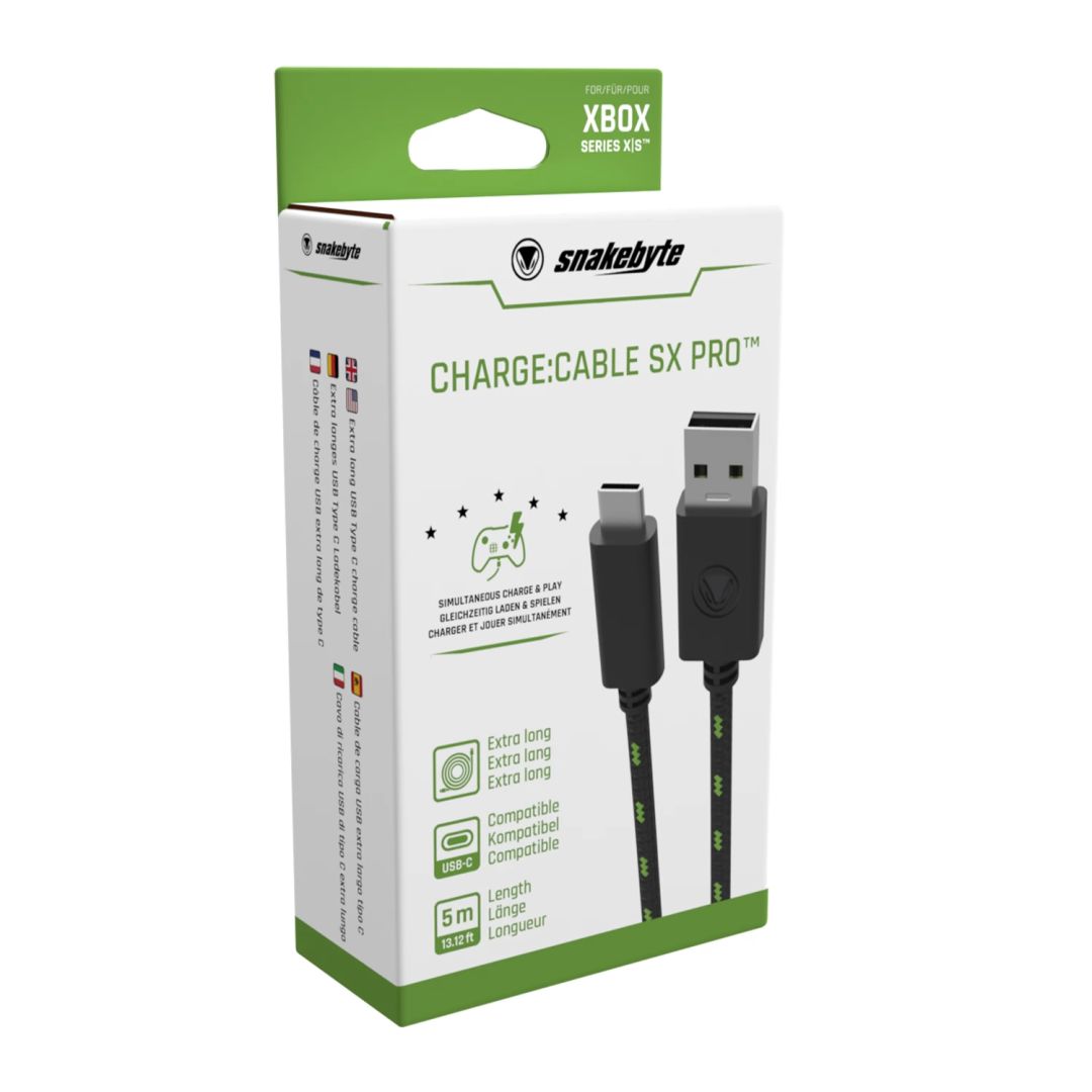 snakebyte USB Charge Cable SX Pro 5m Black/Green