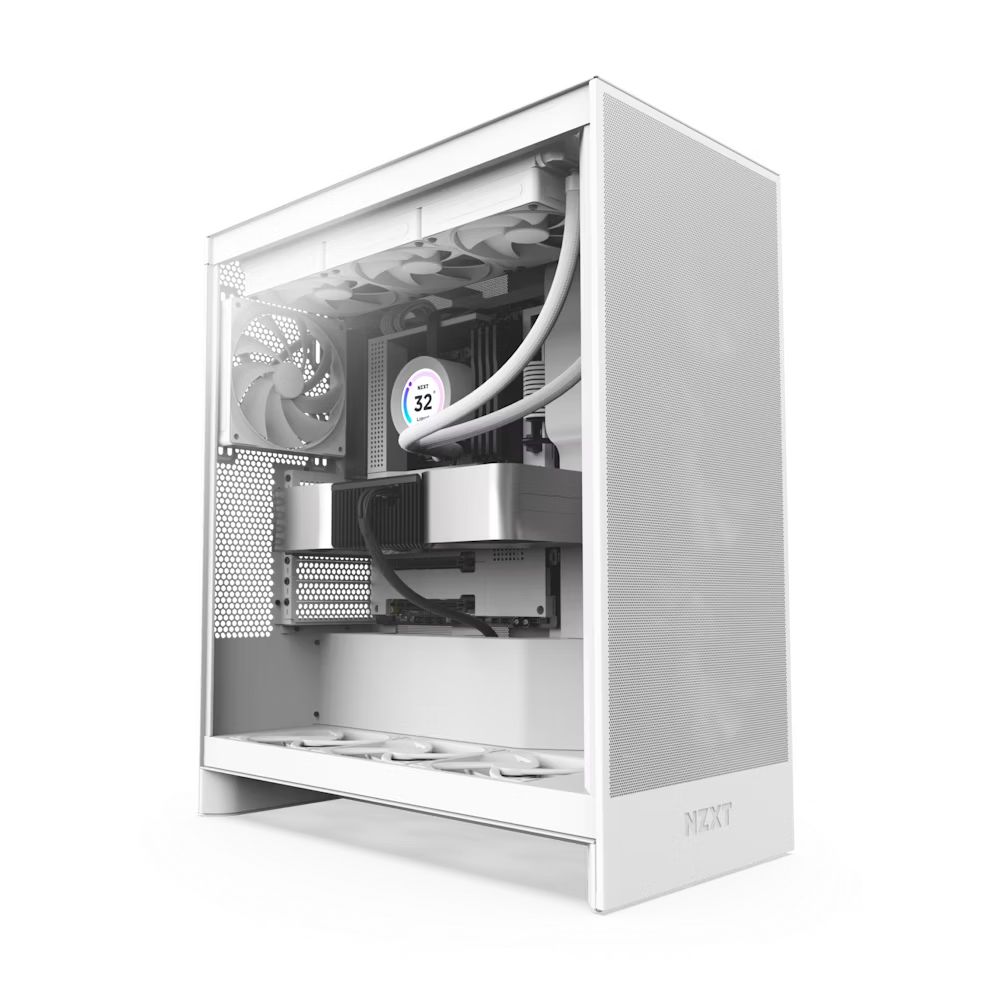 NZXT H7 Flow (2024) Tempered Glass White