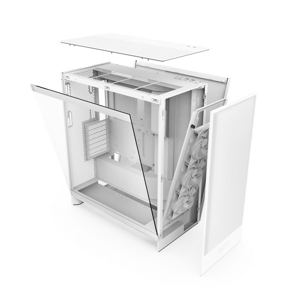 NZXT H7 Flow (2024) Tempered Glass White