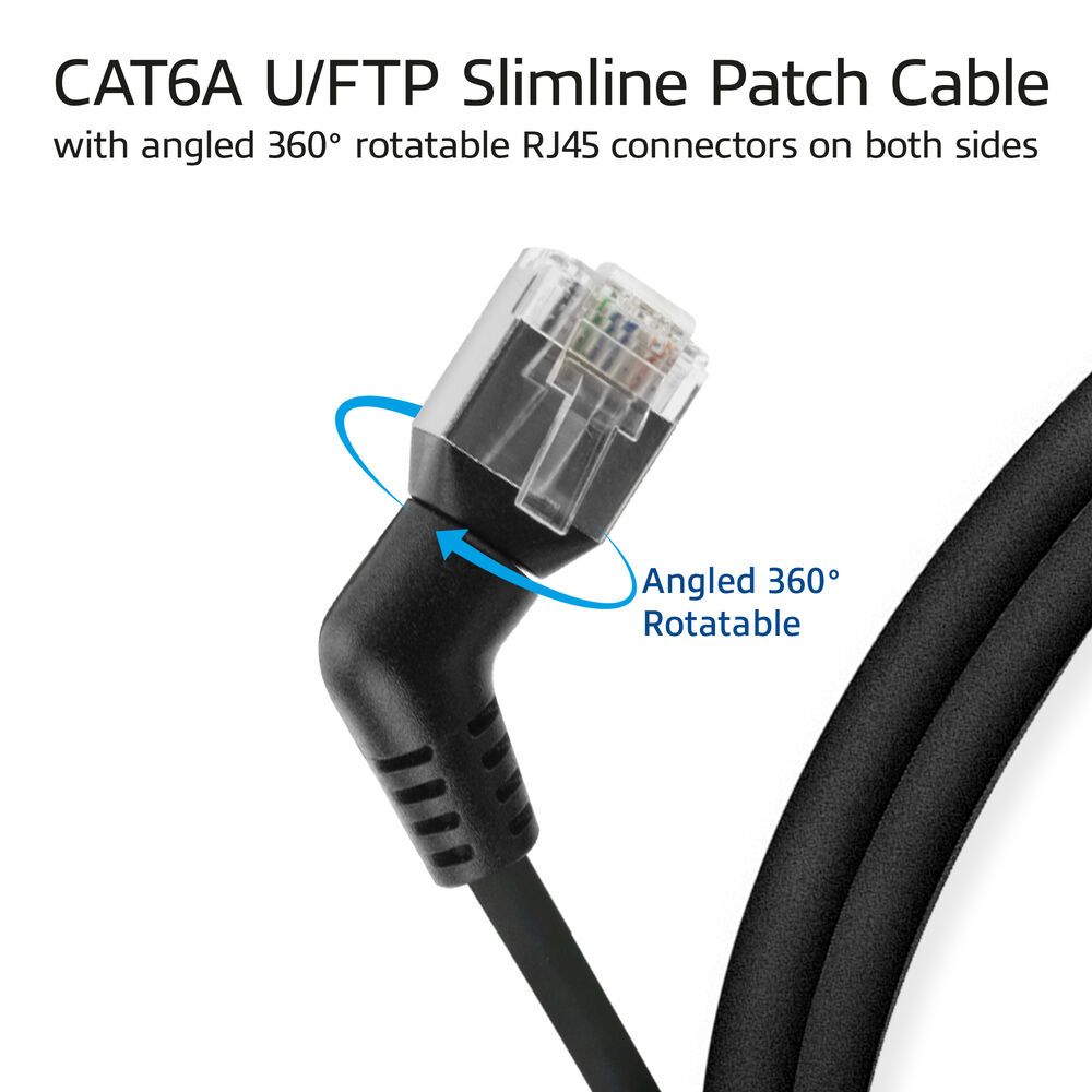 ACT CAT6A U-FTP Patch Cable 0,5m Black