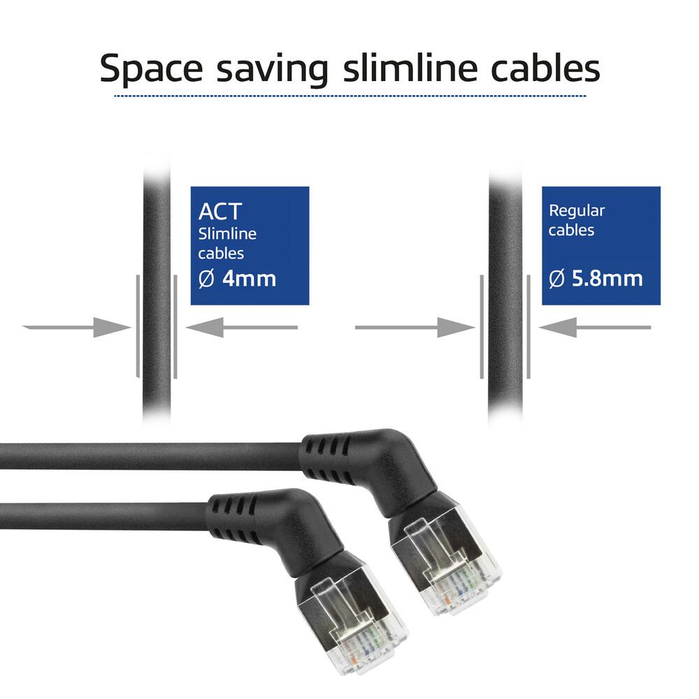 ACT CAT6A U-FTP Patch Cable 0,5m Black