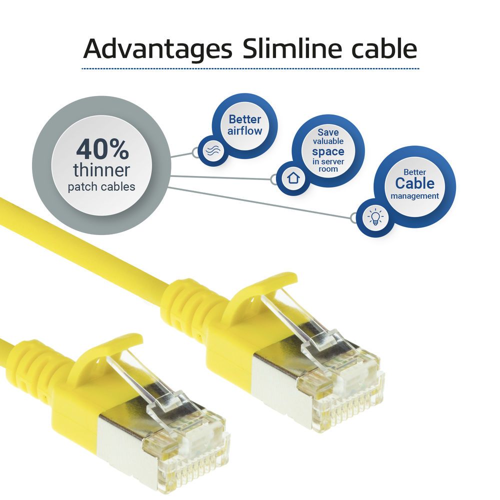 ACT CAT6A U-FTP Patch Cable 7m Yellow