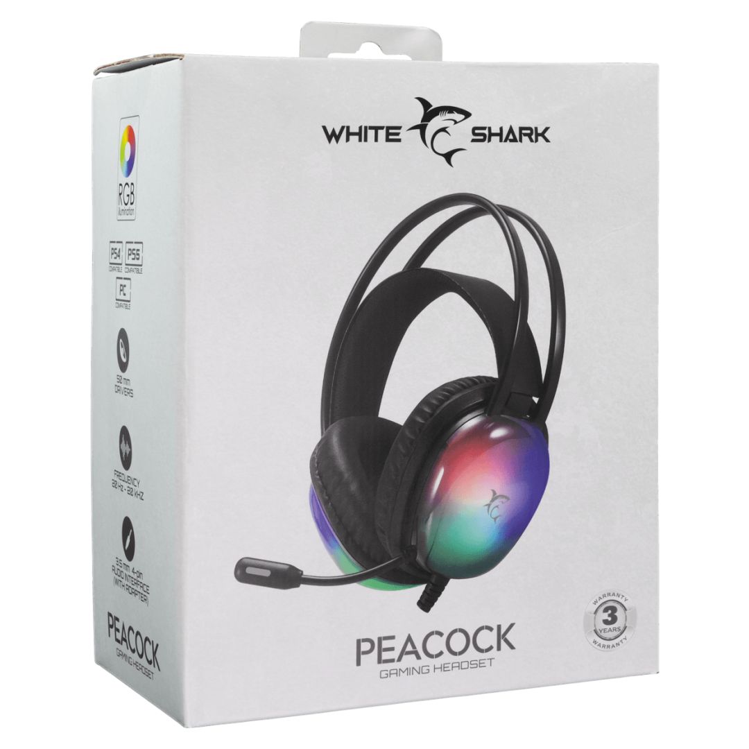 White Shark GH-2444B Peacock Gaming headset Black