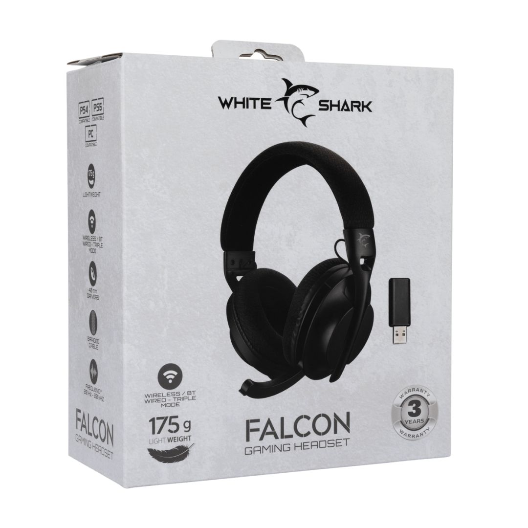 White Shark WGH-2441B Falcon Wireless Bluetooth Gaming Headset Black