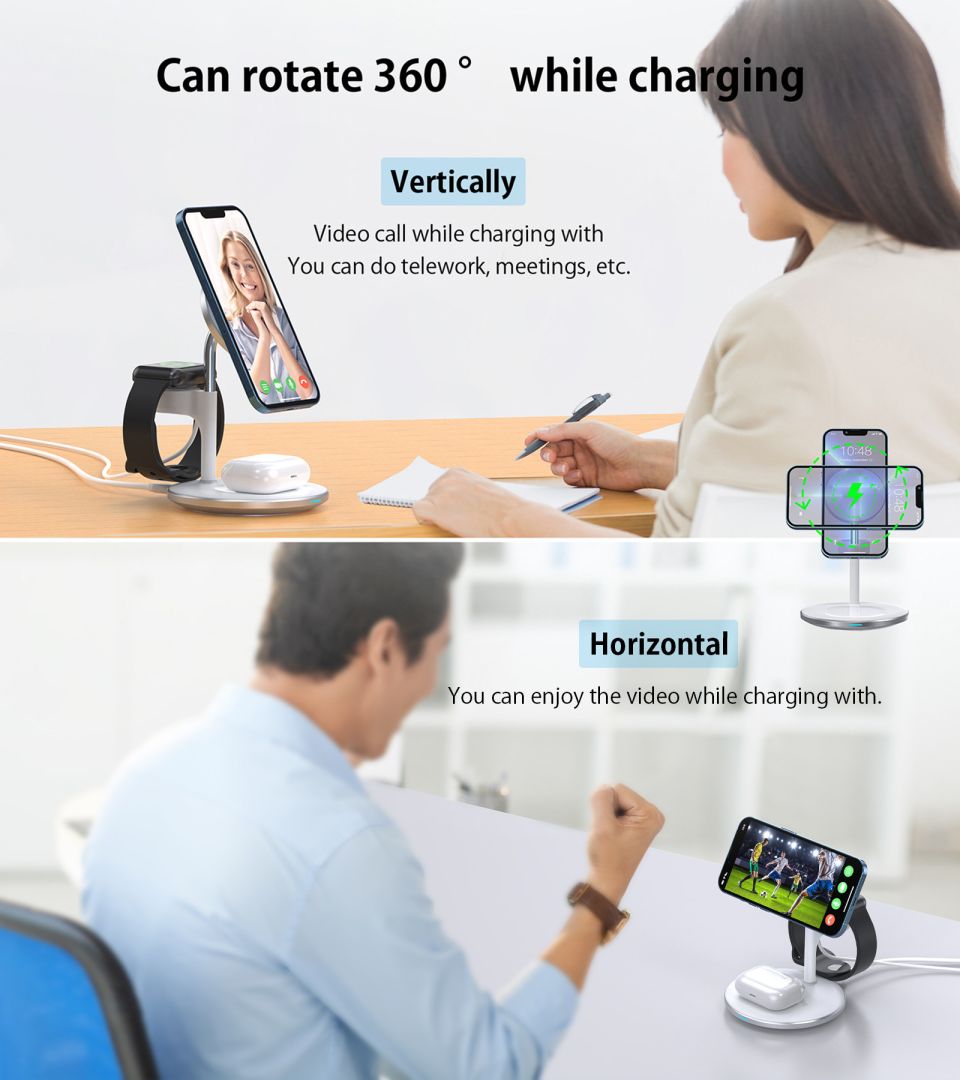 Choetech  T586-F 3in1 Wireless Charger White