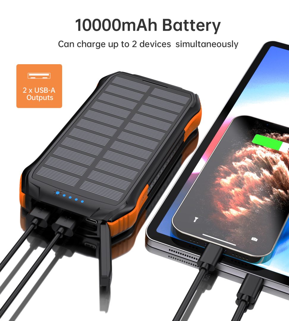 Choetech  B658 10000mAh Solar PowerBank Black/Orange