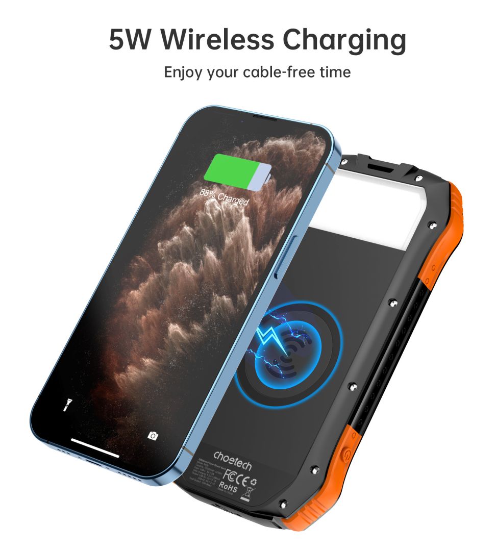 Choetech  B659 10000mAh Solar PowerBank Black/Orange