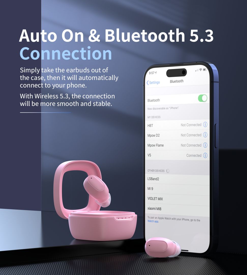 Choetech  BH-T23 LuminaCube ENC TWS Bluetooth Headset Pink