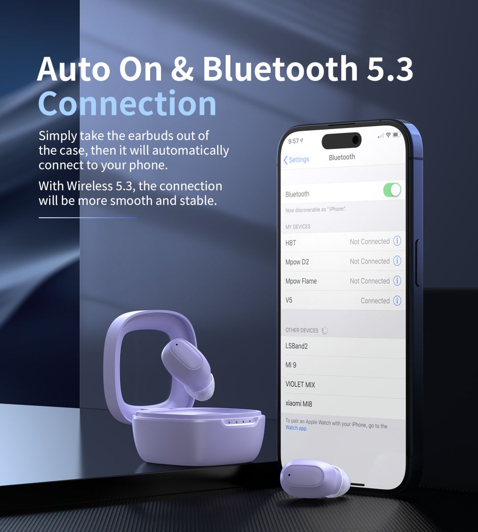 Choetech  BH-T23 LuminaCube ENC TWS Bluetooth Headset Purple