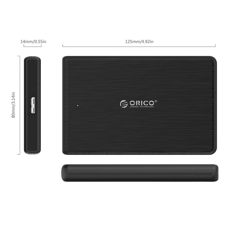 Orico 2,5" USB3.0 Hard Drive Enclosure Black