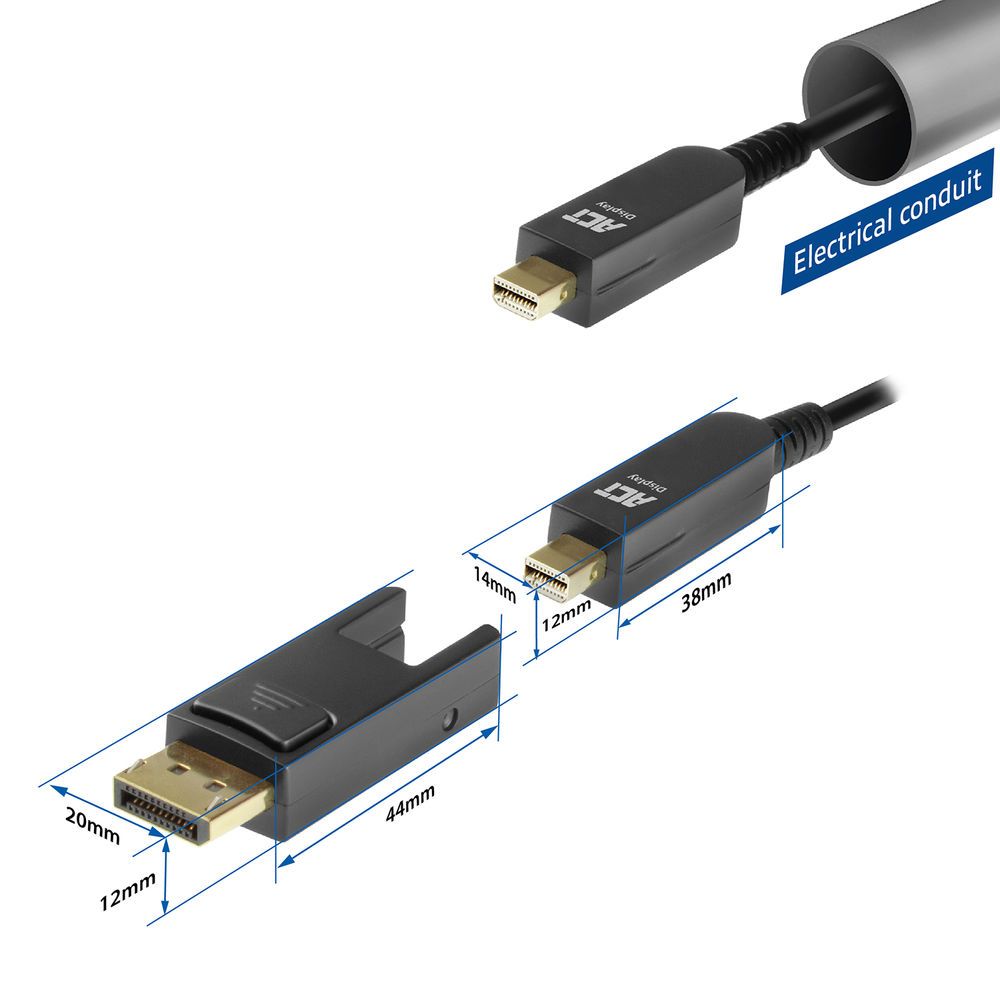 ACT DisplayPort Active Optical Cable 8K DisplayPort male to DisplayPort male 20m Black