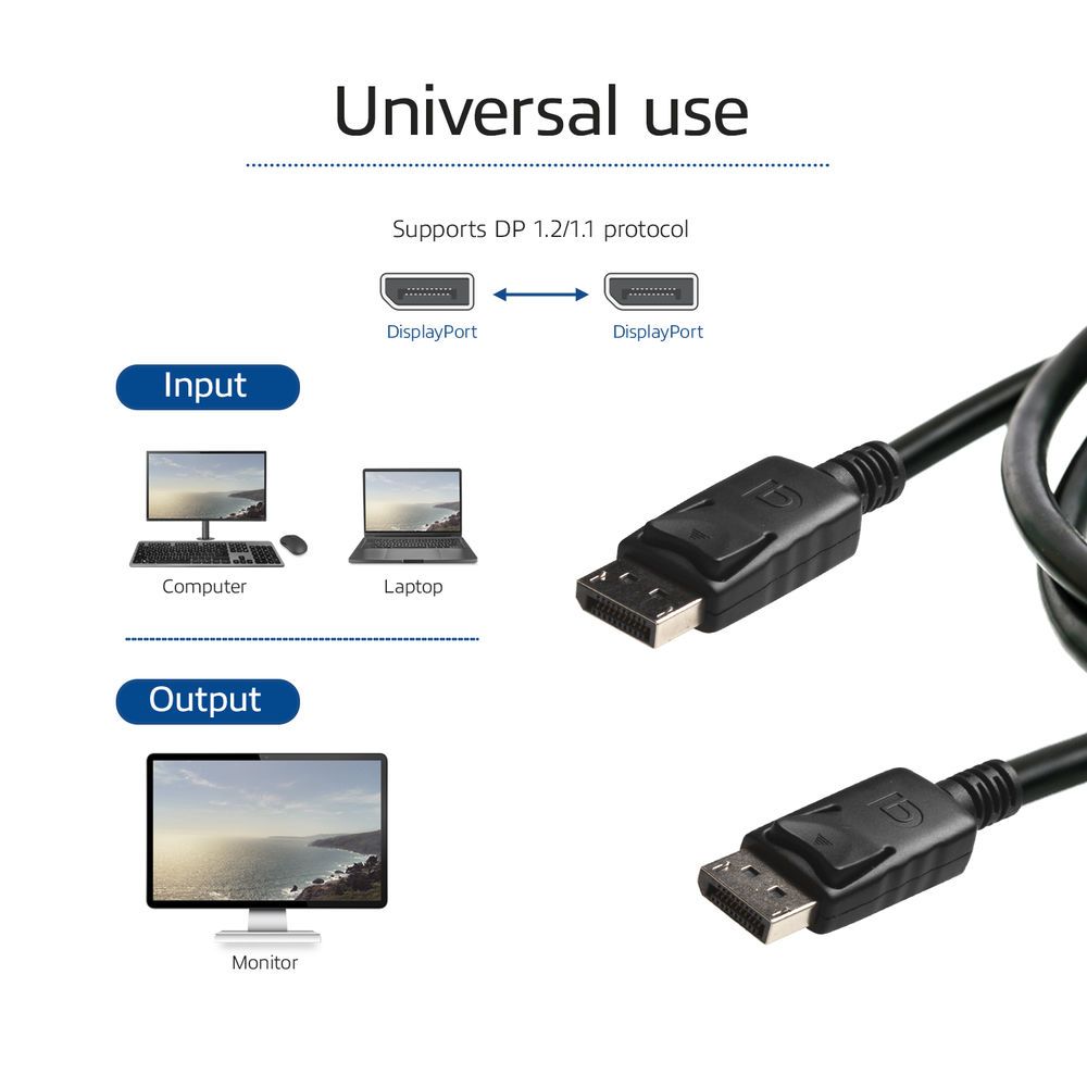 ACT DisplayPort cable male to male 3m Black