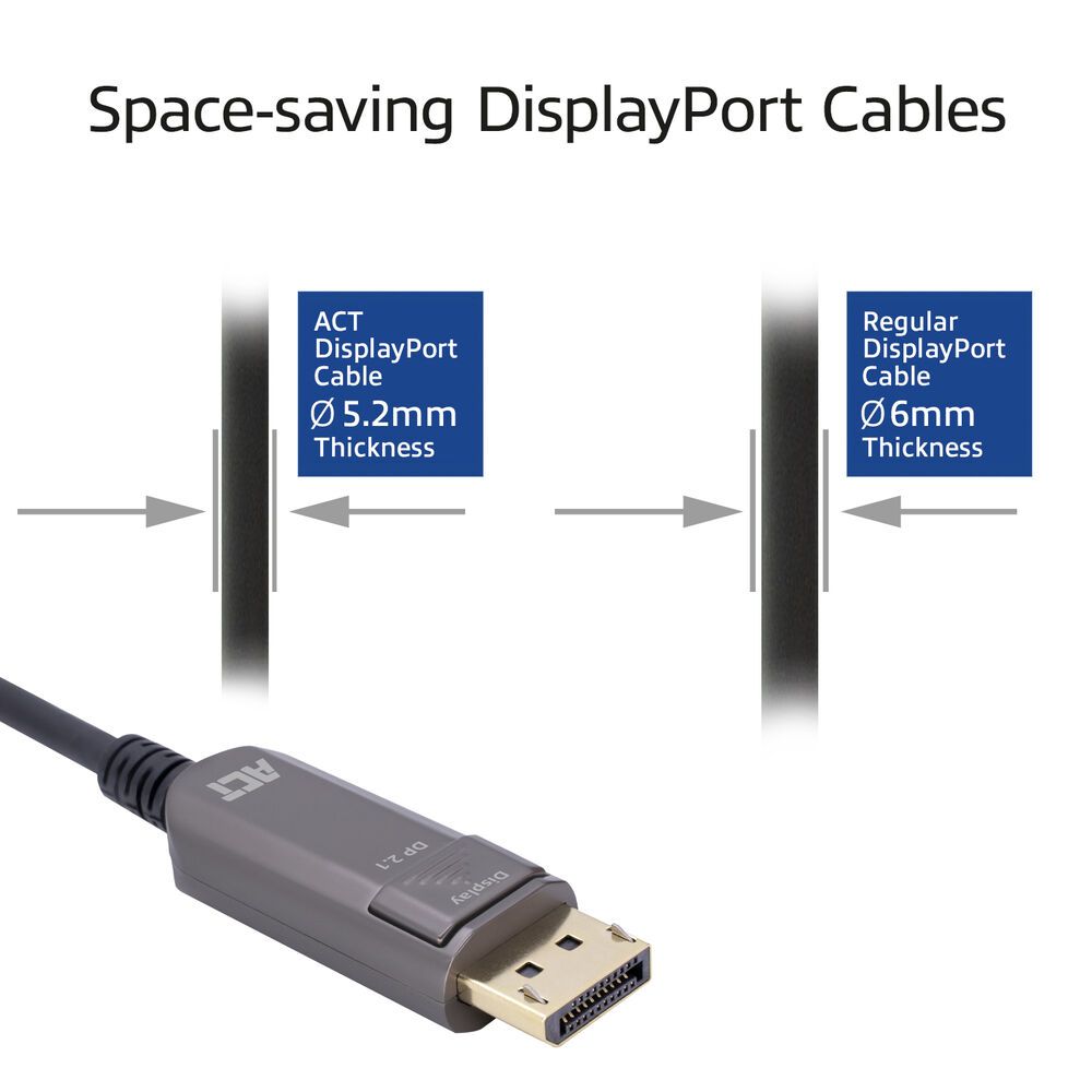 ACT DisplayPort 8K Active Optical Cable male/male 30m Black