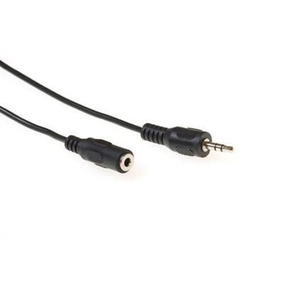 ACT Audio connection cable 1x 3,5 mmm jack male to 1x 3.5mm stereo jack female 3m Black