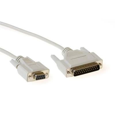 ACT Serial connection cable 9 D-sub female to 25 pin D-sub male 1,8m Ivory