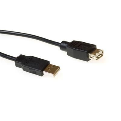 ACT USB 2.0 A male to USB A female 0,5m Black