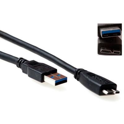 ACT USB 3.0 A male to USB micro B male 2m Black